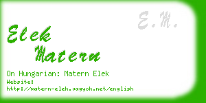 elek matern business card